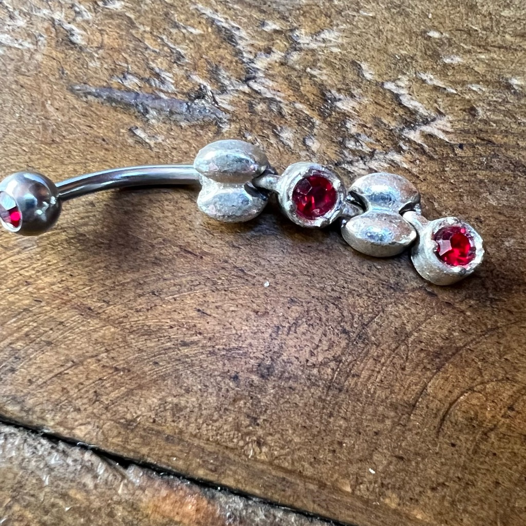 Red Dangle Belly Ring